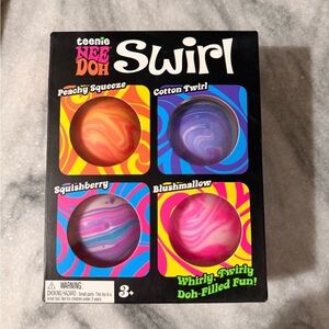 Needoh Swirl 4-Pack Play Squeeze Balls - Peachy, Purple, Blue, Pink